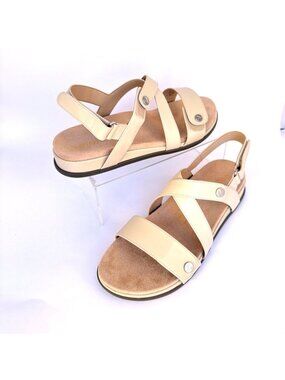 Vionic Cypress Slingback Sandals Leather Parchment Beige Sandals Size 9